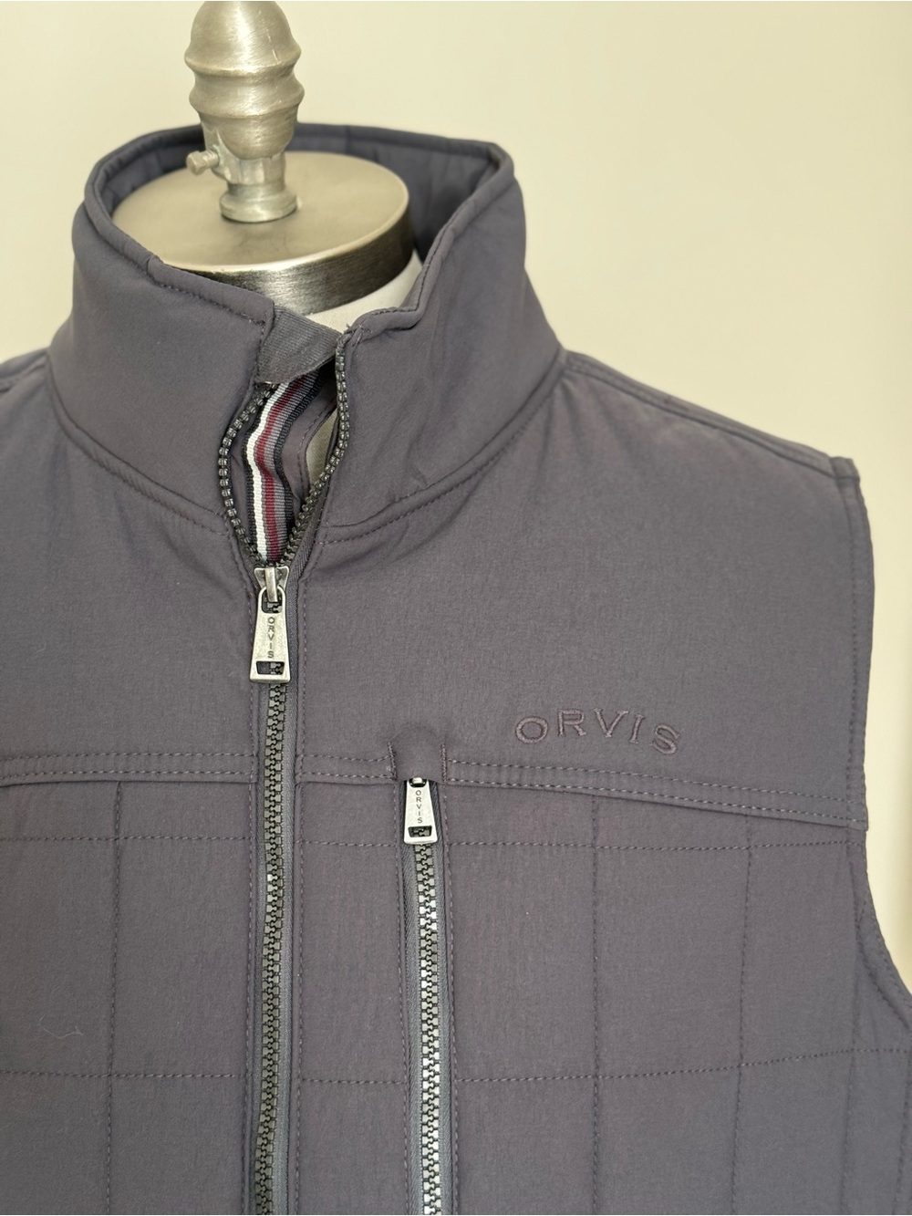 Orvis Men's Quilted Vest in Dark Gray - Picture 3 of 11